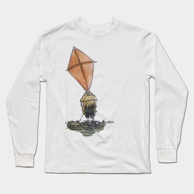 Kite Head Boy Long Sleeve T-Shirt by Travnash